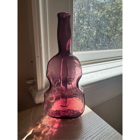 No Brand Other - Vintage amethyst purple glass cello bottle